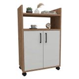 Armadio Multiuso 2 Ante Marrone Rovere 4 Ripiani 2 Ante 60x97h cm, 3 Vani - Marzi