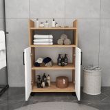 Armadio Multiuso 2 Ante Marrone Rovere 4 Ripiani 2 Ante 60x97h cm, 3 Vani - Marzi