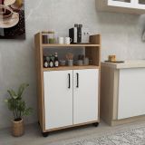 Armadio Multiuso 2 Ante Marrone Rovere 4 Ripiani 2 Ante 60x97h cm, 3 Vani - Marzi