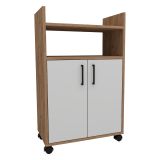 Armadio Multiuso 2 Ante Marrone Rovere 4 Ripiani 2 Ante 60x97h cm, 3 Vani - Marzi
