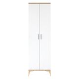 Armadio Multiuso 2 Ante Marrone Rovere 7 Ripiani 2 Ante 60x199h cm, 7 Vani - Garbagna
