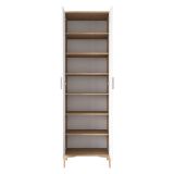 Armadio Multiuso 2 Ante Marrone Rovere 7 Ripiani 2 Ante 60x199h cm, 7 Vani - Garbagna