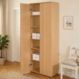 Armadio Multiuso 2 Ante Marrone Rovere 70x189h cm, 5 Ripiani - Pazzano