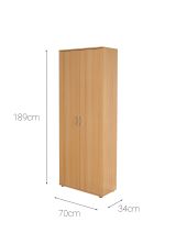 Armadio Multiuso 2 Ante Marrone Rovere 70x189h cm, 5 Ripiani - Pazzano
