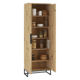 Armadio Multiuso 2 Ante Marrone Rovere Nodi 5 Ripiani 2 Ante 68x197h cm, 6 Vani - Casazza