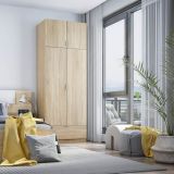 Armadio Multiuso 2 Ante Marrone Rovere un Ripiano un Vano 80x49h cm, 2 Ante - Carre