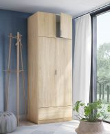Armadio Multiuso 2 Ante Marrone Rovere un Ripiano un Vano 80x49h cm, 2 Ante - Carre