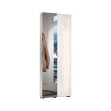 Armadio multiuso 2 ante Mbombela, Mobile multifunzionale, Mobiletto scarpiera, Guardaroba porta scarpe, Made in Italy, 70x19h200 cm, Bianco lucido