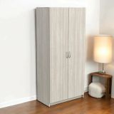 Armadio multiuso 2 ante Meuse, Mobile multifunzionale, Mobiletto scarpiera, Guardaroba porta scarpe, 80x41 h170 cm, Rovere