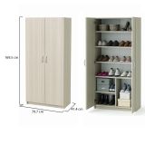 Armadio multiuso 2 ante Meuse, Mobile multifunzionale, Mobiletto scarpiera, Guardaroba porta scarpe, 80x41 h170 cm, Rovere