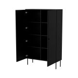 Armadio multiuso 2 ante Montijo, Mobile multifunzionale, Mobiletto scarpiera, Guardaroba porta scarpe, 100x39 h166 cm, Nero