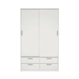 Armadio multiuso 2 ante Regine, Mobile multifunzionale, Mobiletto scarpiera, Guardaroba porta scarpe, 121x60 h200 cm, Bianco