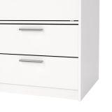 Armadio multiuso 2 ante Regine, Mobile multifunzionale, Mobiletto scarpiera, Guardaroba porta scarpe, 121x60 h200 cm, Bianco
