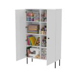 Armadio multiuso 2 ante Sedilo, 100x39 h166 cm, Bianco