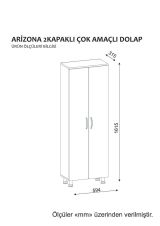 Armadio multiuso 2 ante Solivus, Mobile multifunzionale, Mobiletto scarpiera, Guardaroba porta scarpe, 59x32 h162 cm, Bianco