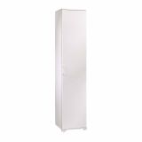 Armadio multiuso Aquilegia, Mobile lineare a 1 Anta battenti e 4 ripiani regolabili, Mobile a colonna per bagno, 100% Made in Italy, 45x45h195 cm, Bianco