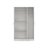 Armadio multiuso Beaumont, Mobile ausiliario a 3 ante, Guardaroba portascarpe, Guardaroba portascope, 109x37h180 cm, Bianco