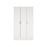 Armadio multiuso Beaumont, Mobile ausiliario a 3 ante, Guardaroba portascarpe, Guardaroba portascope, 109x37h180 cm, Bianco