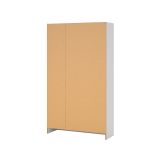 Armadio multiuso Beaumont, Mobile ausiliario a 3 ante, Guardaroba portascarpe, Guardaroba portascope, 109x37h180 cm, Bianco