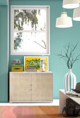Armadio multiuso Bucaneve, Mobile lineare a 2 Ante battenti con ripiano, Mobile da ingresso, Scarpiera moderna, 100% Made in Italy, 90x45h66 cm, Rovere e Bianco