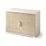 Armadio multiuso Bucaneve, Mobile lineare a 2 Ante battenti con ripiano, Mobile da ingresso, Scarpiera moderna, 100% Made in Italy, 90x45h66 cm, Rovere e Bianco