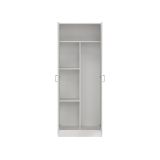 Armadio multiuso Charleston, Mobile portascope a 2 ante, Scarpiera con ripiani, Guardaroba portascope, cm73x37h180 cm, Bianco