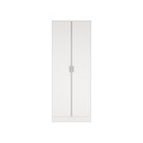 Armadio multiuso Charleston, Mobile portascope a 2 ante, Scarpiera con ripiani, Guardaroba portascope, cm73x37h180 cm, Bianco