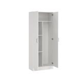 Armadio multiuso Charleston, Mobile portascope a 2 ante, Scarpiera con ripiani, Guardaroba portascope, cm73x37h180 cm, Bianco