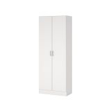 Armadio multiuso Charleston, Mobile portascope a 2 ante, Scarpiera con ripiani, Guardaroba portascope, cm73x37h180 cm, Bianco
