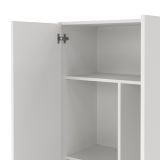 Armadio multiuso Charleston, Mobile portascope a 2 ante, Scarpiera con ripiani, Guardaroba portascope, cm73x37h180 cm, Bianco