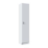 Armadio multiuso Clearwater, Mobile ausiliario a 1 anta, Guardaroba portascarpe con ripiani, Scarpiera verticale, 37x37h180 cm, Bianco