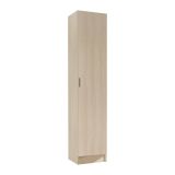 Armadio multiuso Clearwater, Mobile ausiliario a 1 anta, Guardaroba portascarpe con ripiani, Scarpiera verticale, 37x37h180 cm, Rovere
