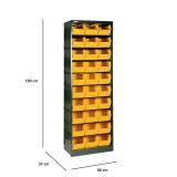 Armadio multiuso Dandreoll, Nero e Giallo, 66x37h190 cm
