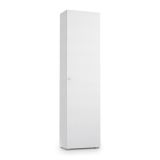Armadio multiuso Fiordaliso, Mobile lineare a 1 Anta e 7 ripiani, Colonna da ingresso o bagno, Scarpiera moderna, 100% Made in Italy, 50x30h182 cm, Bianco