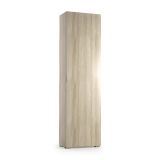 Armadio multiuso Fiordaliso, Mobile lineare a 1 Anta e 7 ripiani, Colonna da ingresso o bagno, Scarpiera moderna, 100% Made in Italy, 50x30h182 cm, Olmo