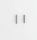Armadio multiuso Forcola, Mobile multifunzione portascope, Guardaroba a 2 ante, 78x35h190 cm, Bianco