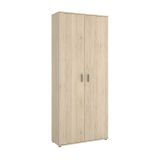 Armadio multiuso Forcola, Mobile multifunzione portascope, Guardaroba a 2 ante, 78x35h190 cm, Rovere