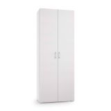Armadio multiuso Ginestra, Mobile lineare a 2 Ante battenti, Guardaroba a 6 ripiani, Scarpiera moderna, 100% Made in Italy, 72x37h195 cm, Bianco