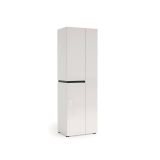 Armadio multiuso grande Accra, Mobile multifunzionale, Mobiletto scarpiera, Guardaroba porta scarpe, Made in Italy, 61x45h190 cm, Bianco lucido e Antracite