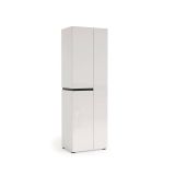 Armadio multiuso grande Accra, Mobile multifunzionale, Mobiletto scarpiera, Guardaroba porta scarpe, Made in Italy, 61x45h190 cm, Bianco lucido e Antracite