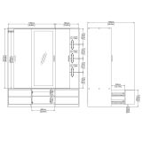 Armadio multiuso grande Agnes, Mobile multifunzionale, Mobiletto scarpiera, Guardaroba porta scarpe, 60x181 h200 cm, Rovere