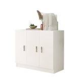 Armadio multiuso grande Alycone, Mobile multifunzionale, Mobiletto scarpiera, Guardaroba porta scarpe, 89x38 h74 cm, Bianco