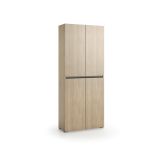 Armadio multiuso grande Bacopa, Scarpiera con ripiani regolabili, Mobile porta scarpe a 4 ante, 100% Made in Italy, 80x37h195 cm, Olmo