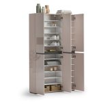 Armadio Multiuso Grande Beige Cassetti 20 Ripiani 120x200h cm, 3 Ante - Sotto