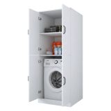 Armadio Multiuso Grande Bianco 2 Ripiani 4 Ante 70x182h cm, Apertura Battente - Sarre