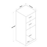 Armadio Multiuso Grande Bianco 2 Ripiani 4 Ante 70x182h cm, Apertura Battente - Sarre