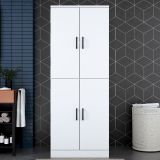 Armadio Multiuso Grande Bianco 2 Ripiani 4 Ante 70x182h cm, Apertura Battente - Sarre
