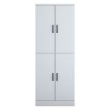 Armadio Multiuso Grande Bianco 2 Ripiani 4 Ante 70x182h cm, Apertura Battente - Sarre