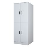 Armadio Multiuso Grande Bianco 2 Ripiani 4 Ante 70x182h cm, Apertura Battente - Sarre