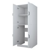 Armadio Multiuso Grande Bianco 2 Ripiani 4 Ante 70x182h cm, Apertura Battente - Sarre